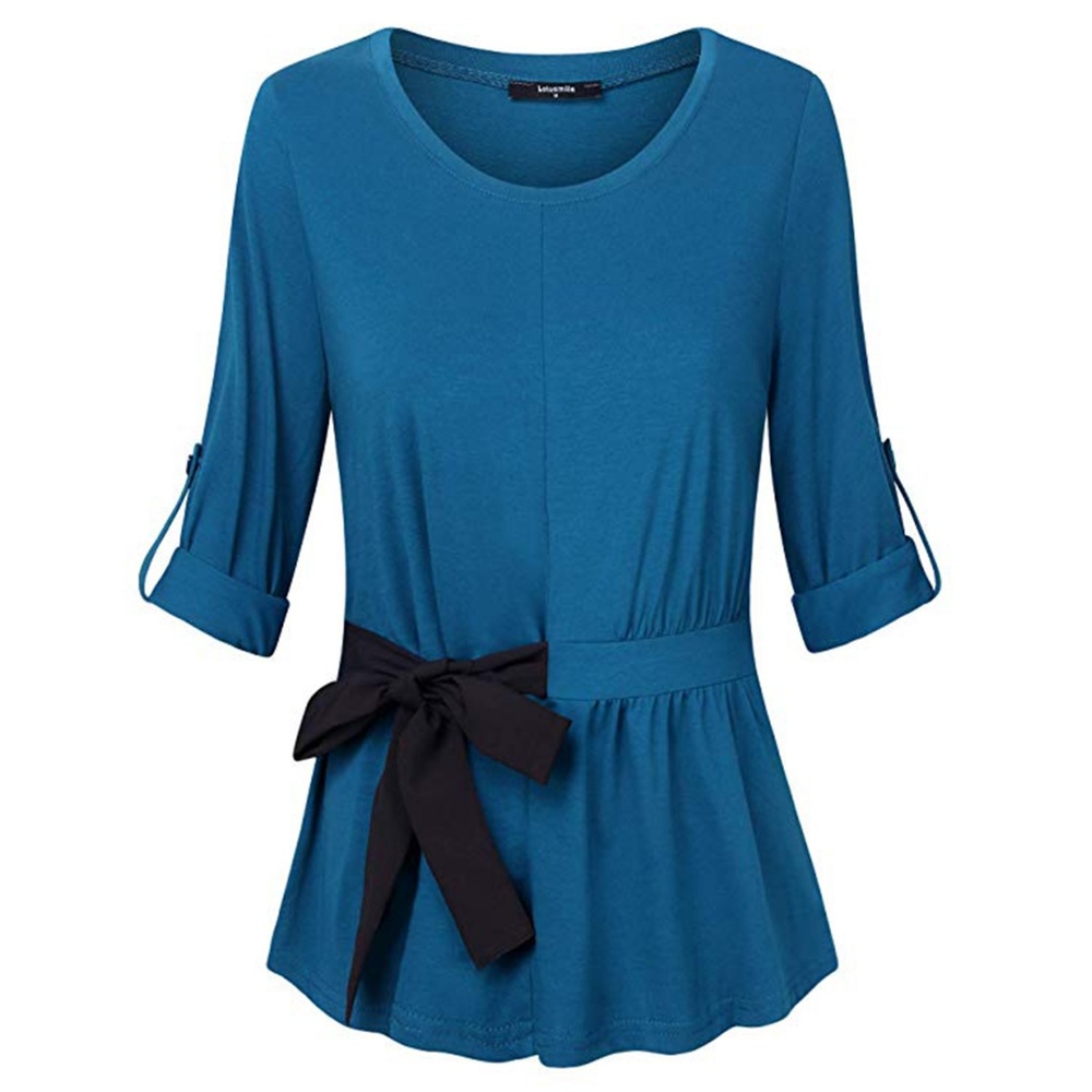 Lotusmile Women's Short Sleeve Tunics Shirt Size L